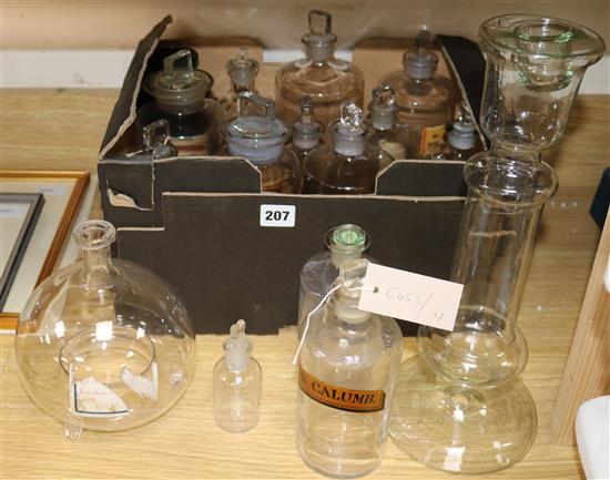 A collection of chemist bottles